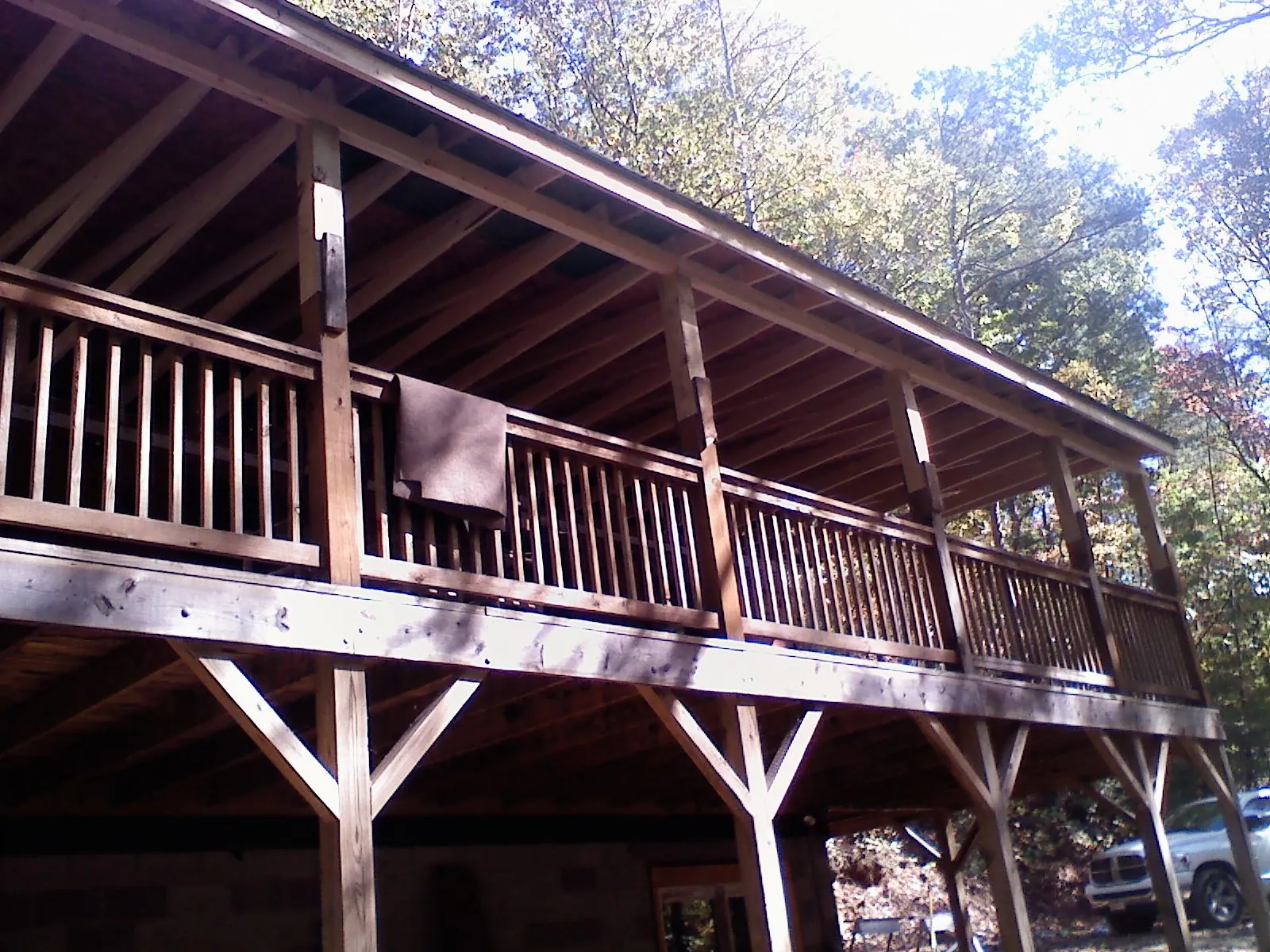Timber framing under a new elevated porch and deck — Roof Leak Repair in Strongsville by Roofing Brothers